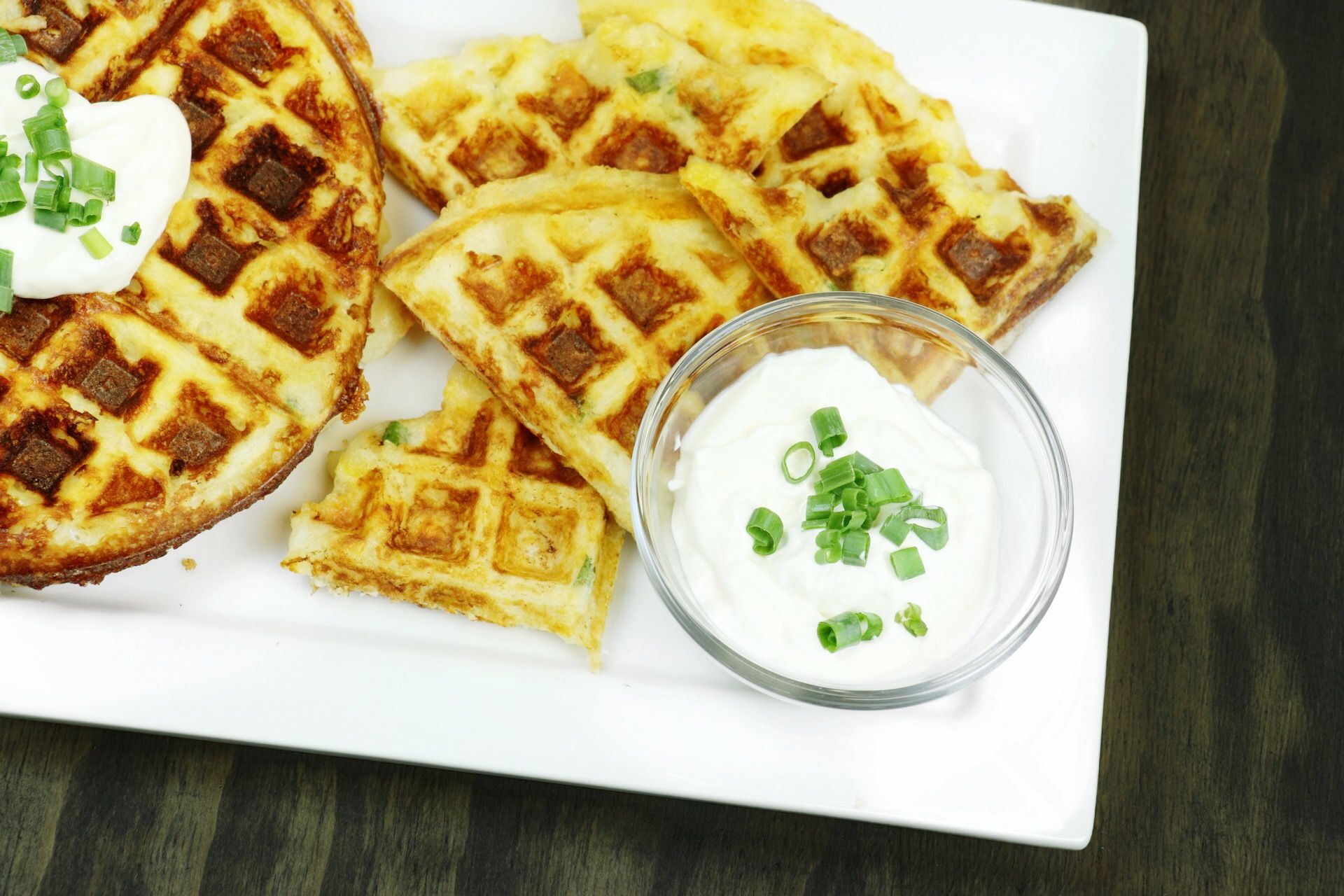 Leftover Cheesy Mashed Potato Waffles Forkly