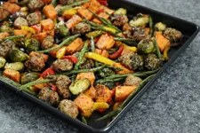 Healthy One-Pan Turkey Sausage & Veggie Bake