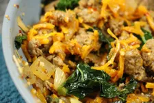 Spiralized Butternut Squash With Kale & Sausage