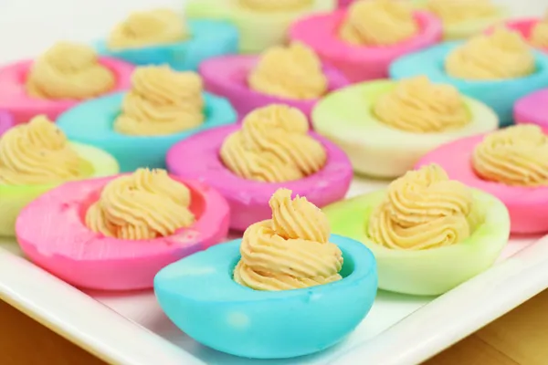 Easter Dyed Devilled Eggs