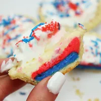 Surprise Red, White & Blue Mini Cheesecakes