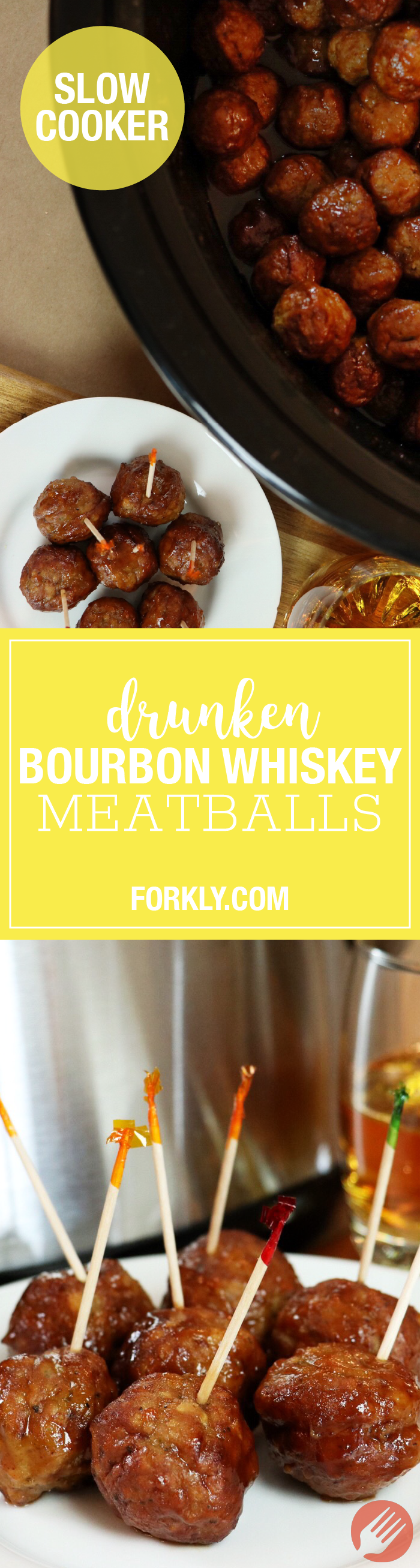 Crockpot Drunken Bourbon Whiskey Meatballs Forkly