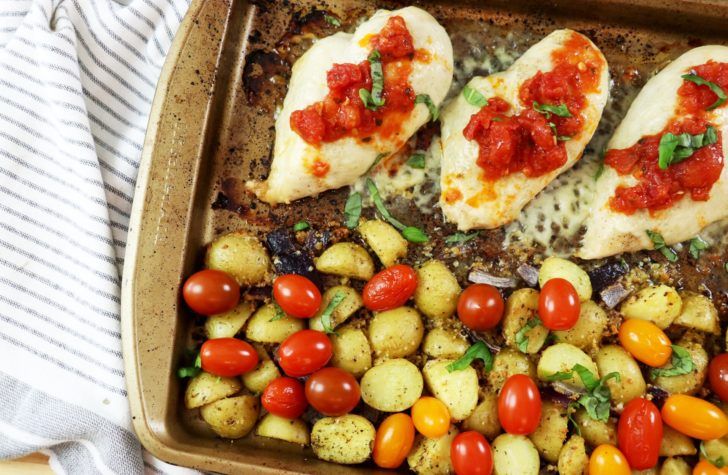 Easy Sheet Pan Bruschetta Chicken Dinner Forkly