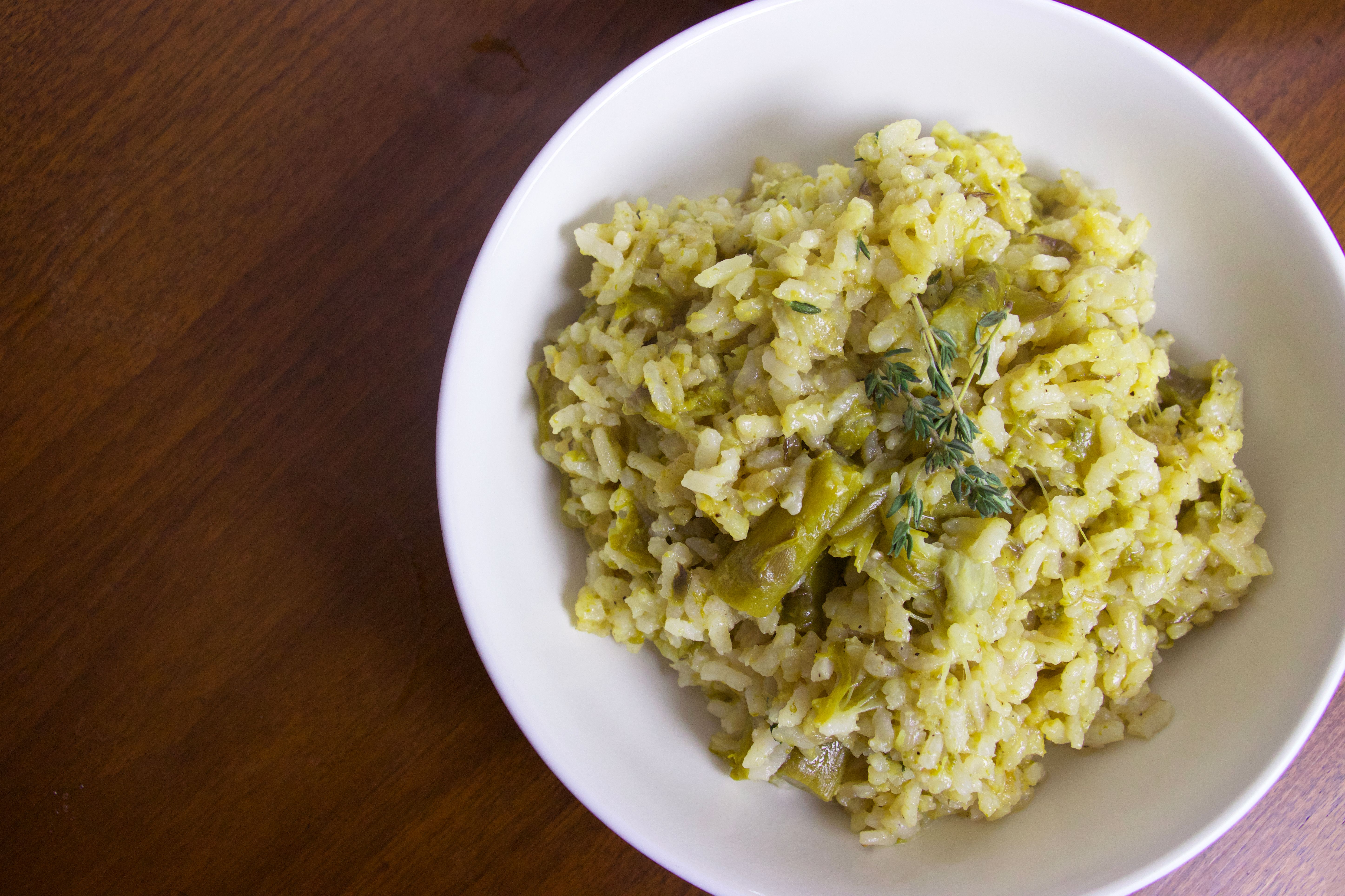 Vegan Asparagus Risotto Wolf Gourmet MultiFunction Cooker Recipe Forkly