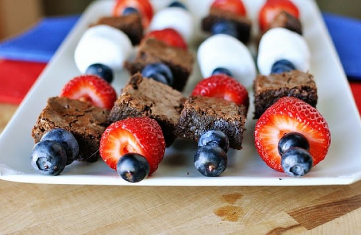 brownie fruit kebabs