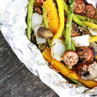 Low-Carb Keto Italian Sausage and Veggie Foil Packets