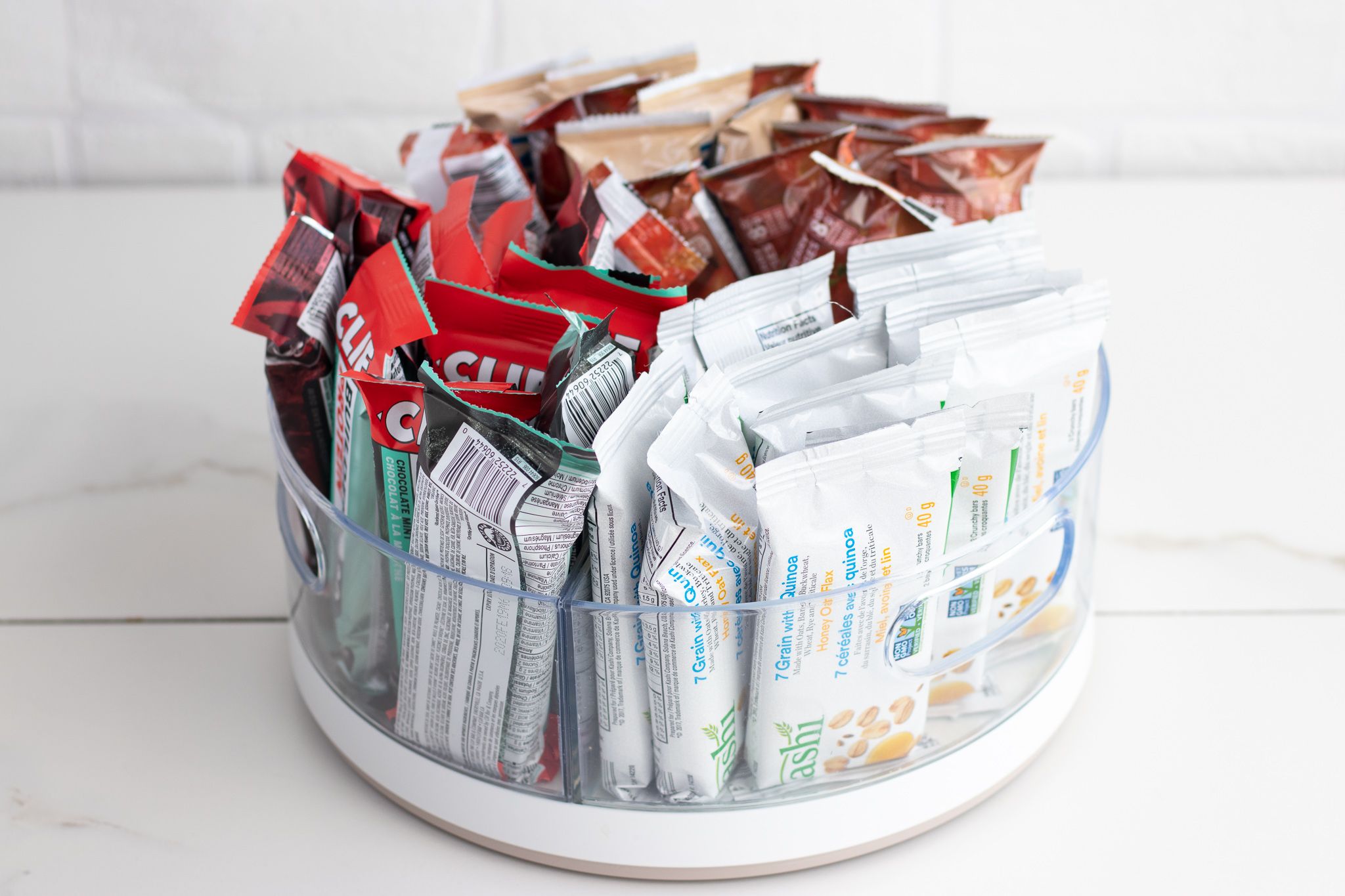 Lazy Susan DIY Hack Granola Bar Station Forkly