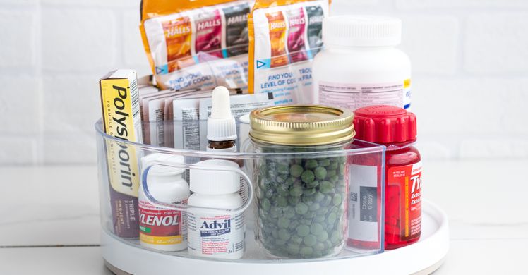 Lazy Susan DIY Hack: Medication and Supplements - Forkly